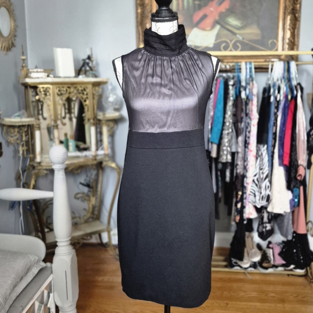 Kensie Black and Gray Midi Dress Small
